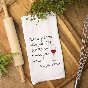 Maple Leaf Market What Page of The Bible is Wine Tea Towel