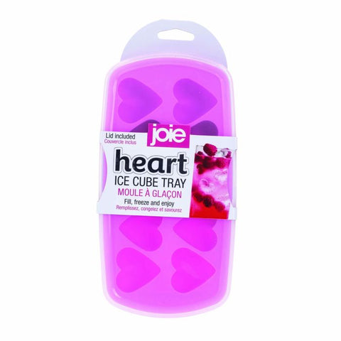 HIC Joie Ice Cube Tray with Lid, Heart Design