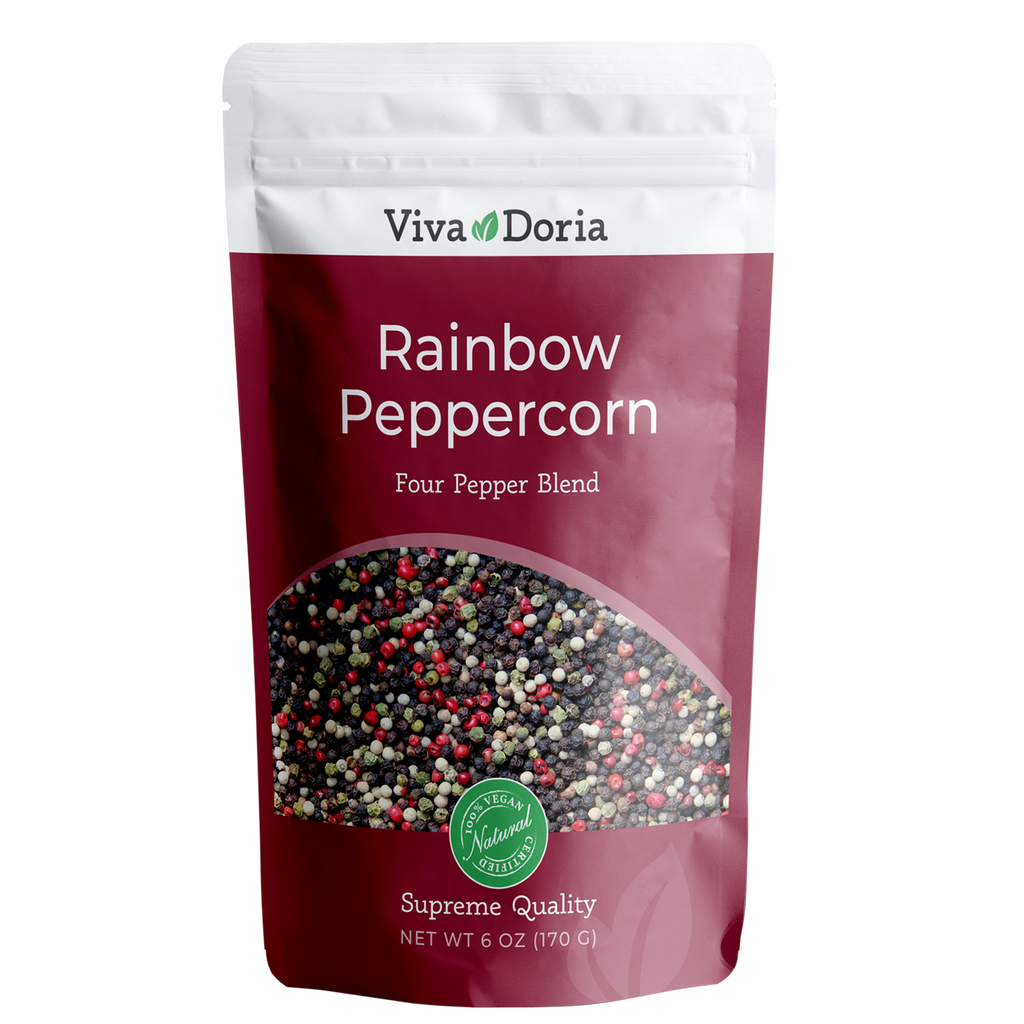 Viva Doria Peppercorn, Rainbow Blend (Whole Black, White, Green & Pink Pepper) 6oz