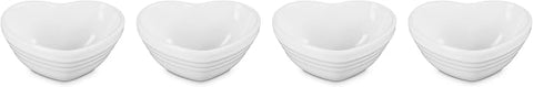Le Creuset White Mini Heart Pinch Bowls 4 Pack