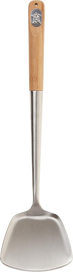 Table Craft Bamboo Handle Metal Wok Spatula