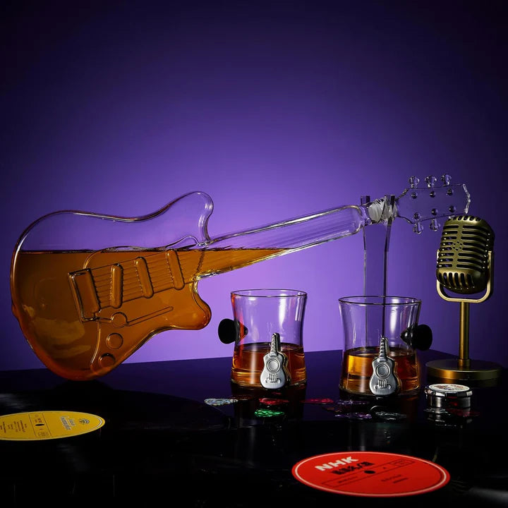 The Wine Savant Electric Guitar Whiskey & Wine Decanter