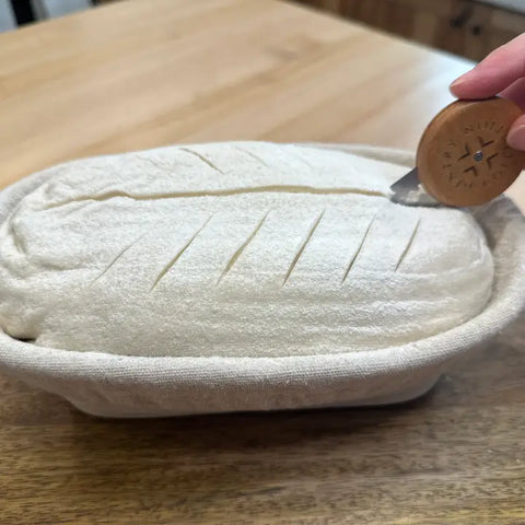 Faire Gentry Wooden Round Bread Scoring Lame