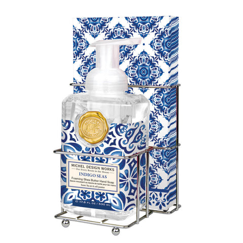 Michel Design Works Indigo Seas Foaming Hand Soap & Napkin Set