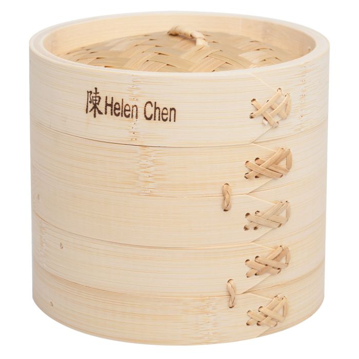 HIC Helen's Asian Kitchen Bamboo Steamer with Lid, 6in