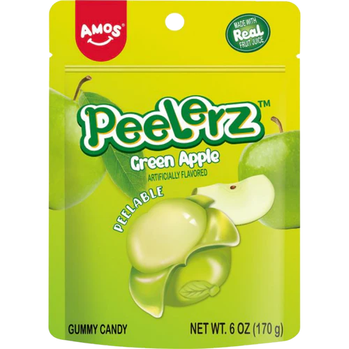 Cow Crack Amos Gummy Green Apple Peelerz Candy 6oz
