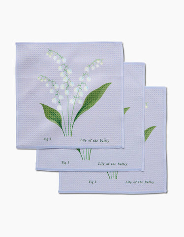 Geometry May Lilly of The Valley Dishcloth set of 3