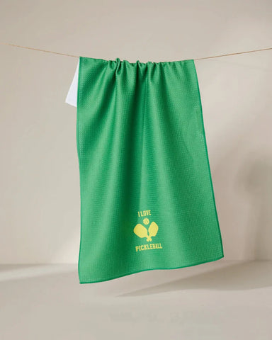 Geometry I Love Pickleball Tea Towel
