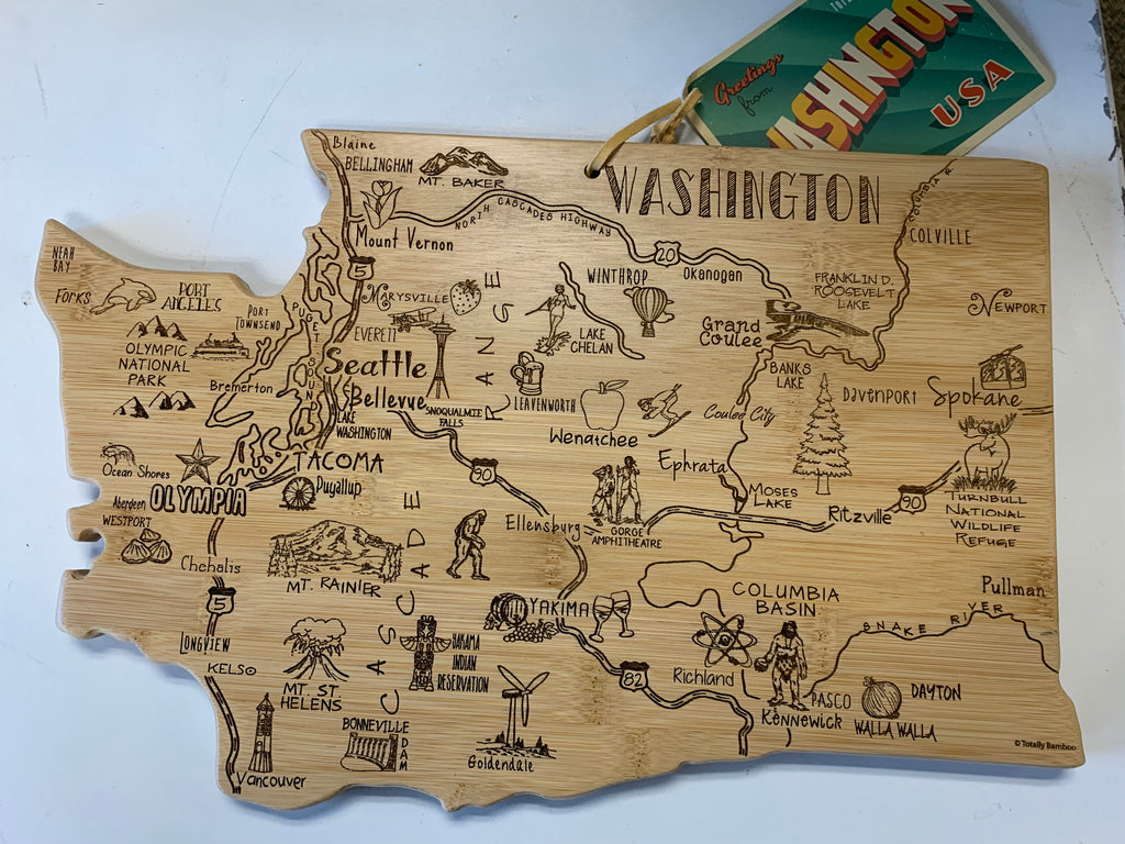 Totally Bamboo Slice Of Life Washington Cutting & Serving Board.11"x8-3/4"x1/2"