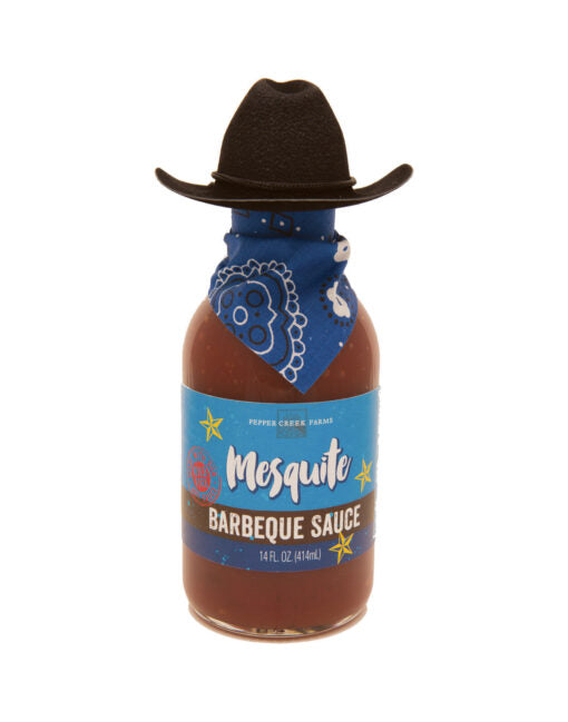 Pepper Creek Farms Mesquite BBQ Sauce with Cowboy Hat & Bandana