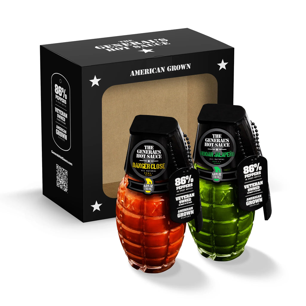 The Generals Hot Sauce Danger Close and HOOAH Jalapeno Sauce 2 Pack