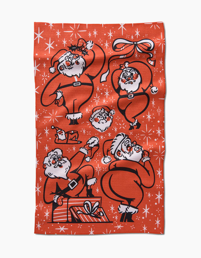 Geometry Sexy Santa Tea Towel