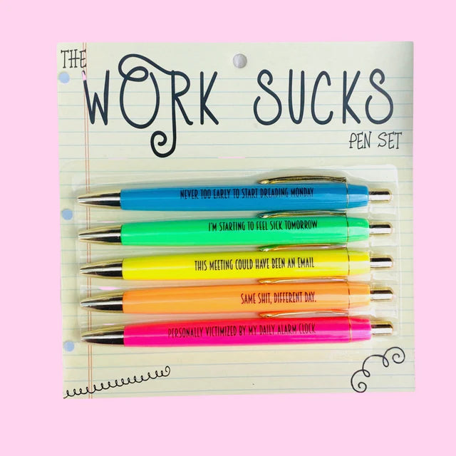 Fun Club Work Sucks Pen Set of 5