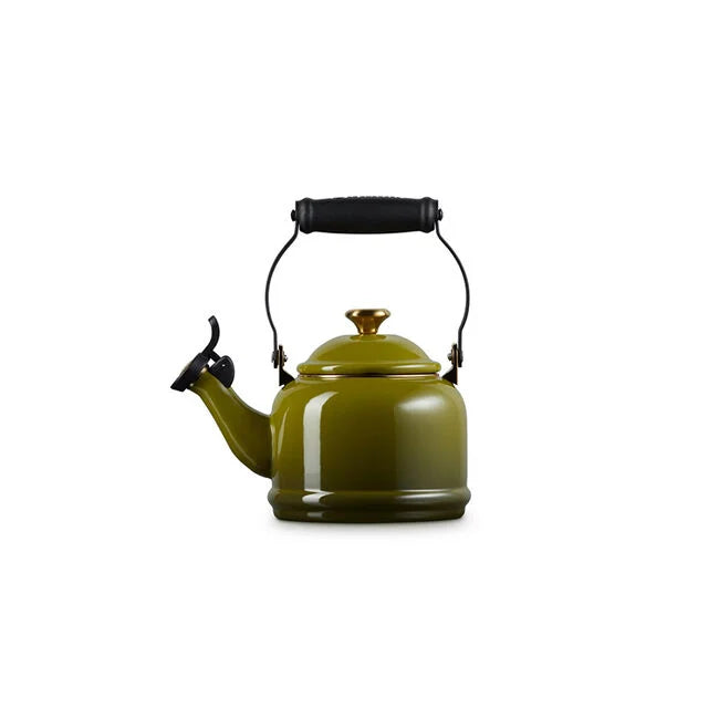 Le Creuset Demi Kettle Olive Signature Gold