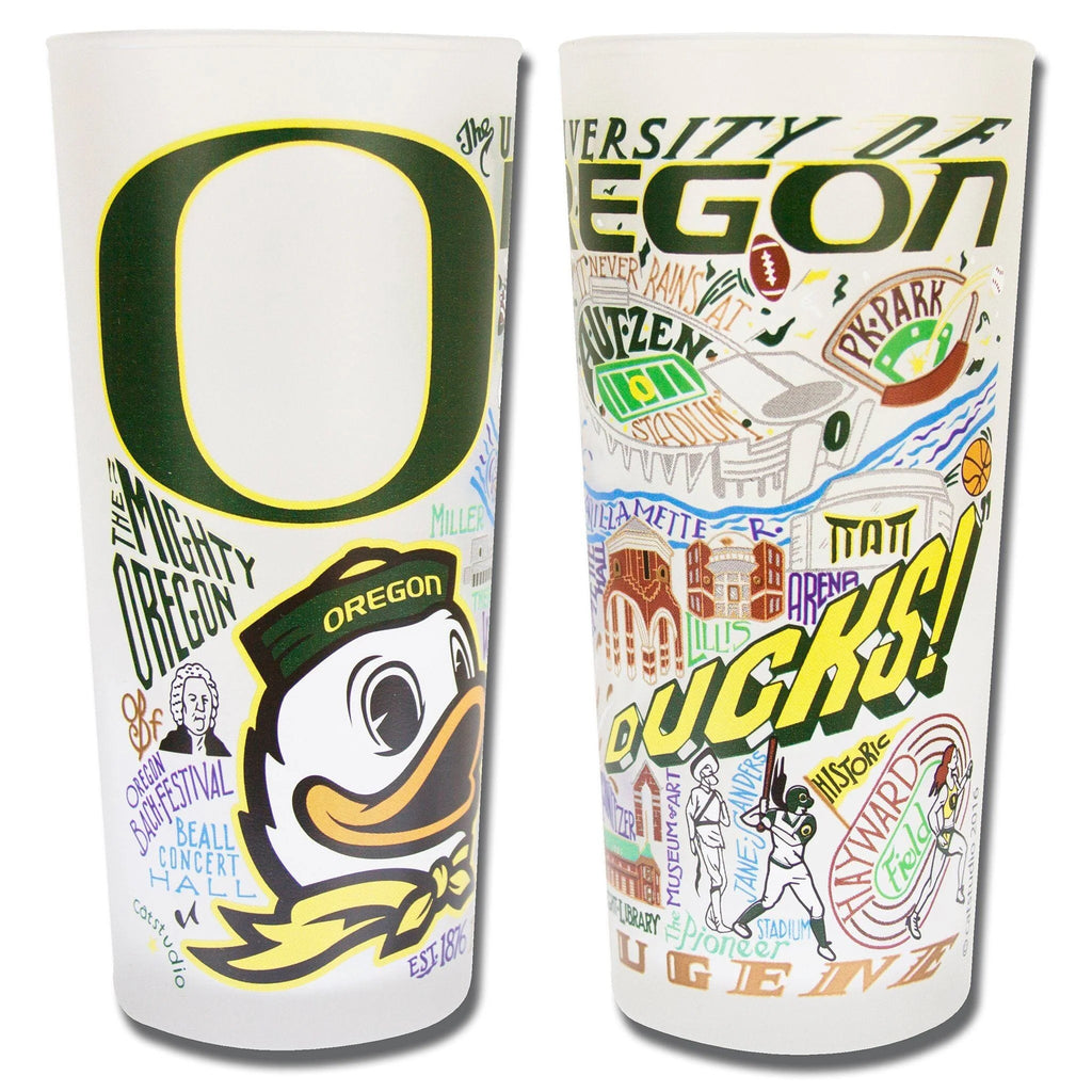 Catstudio Oregon Ducks Drinking Glasses Set of 2