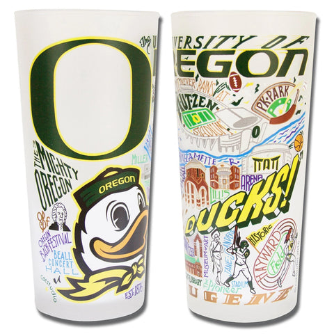 Catstudio Oregon Ducks Drinking Glasses Set of 2