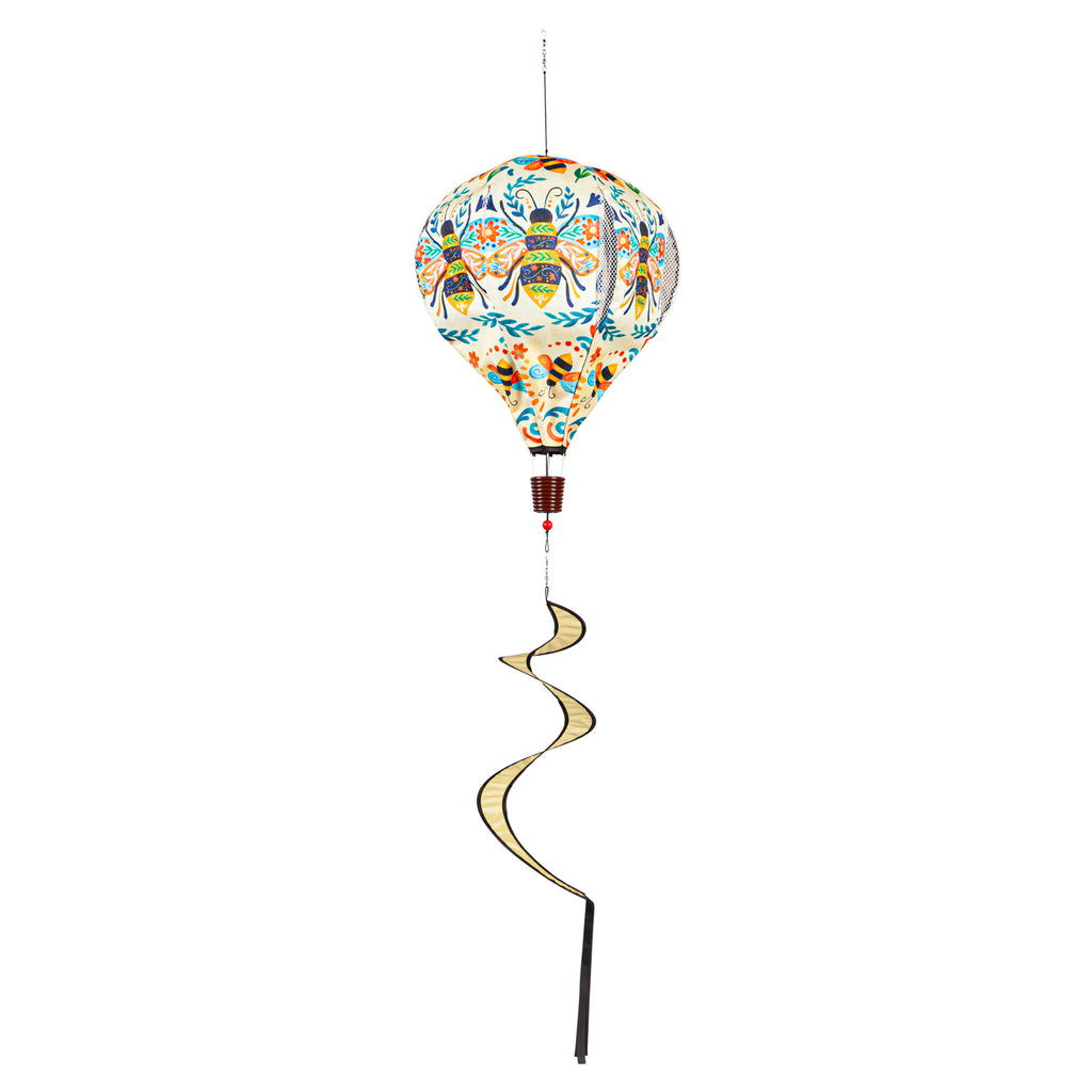 EG Patterned Bee Burlap Balloon Spinner