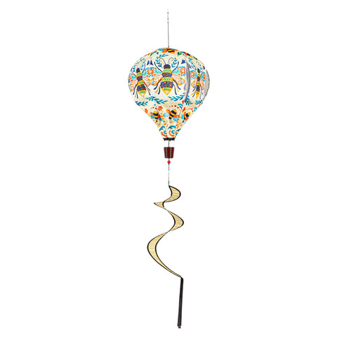 EG Patterned Bee Burlap Balloon Spinner