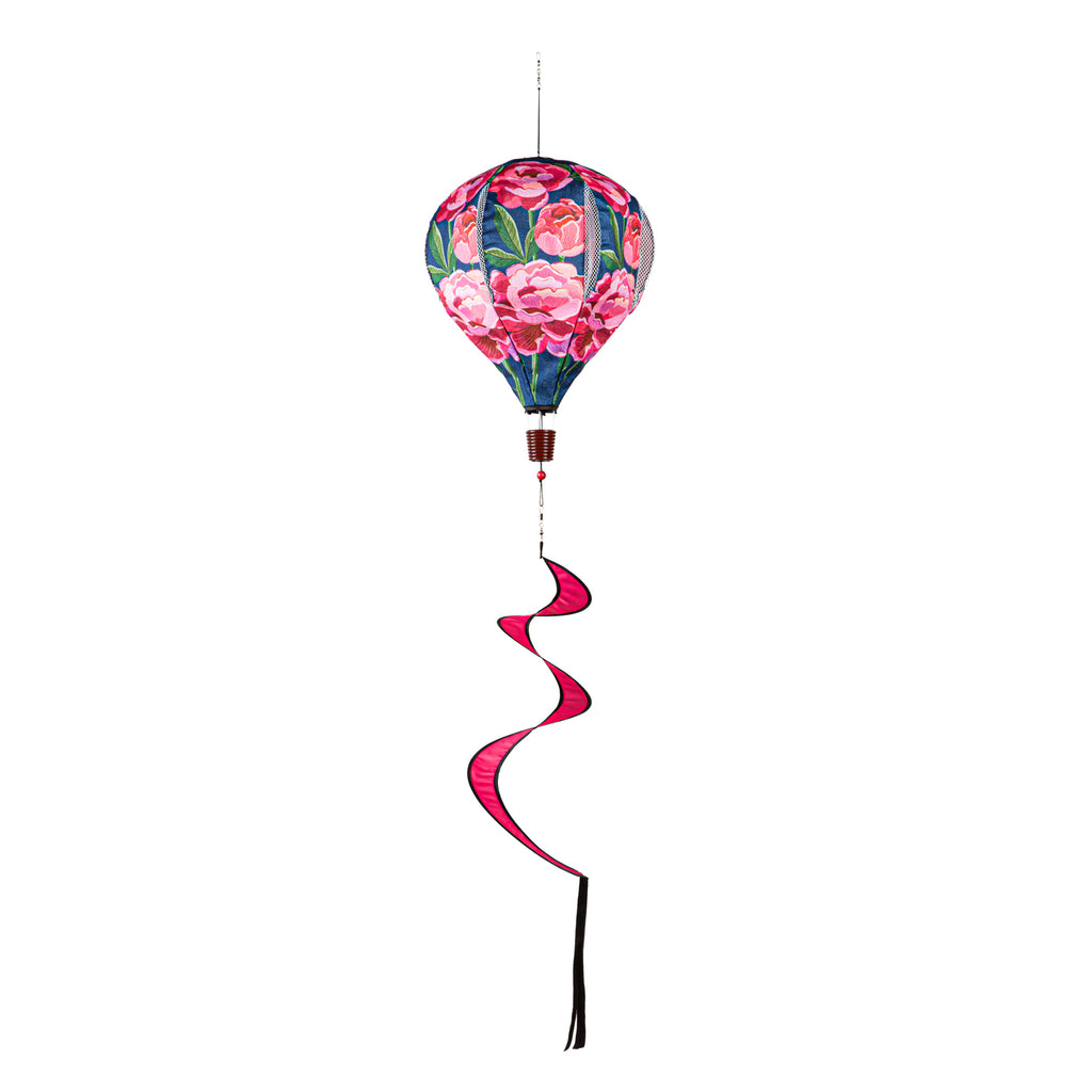 EG Peony Garden Welcome Burlap Balloon Spinner