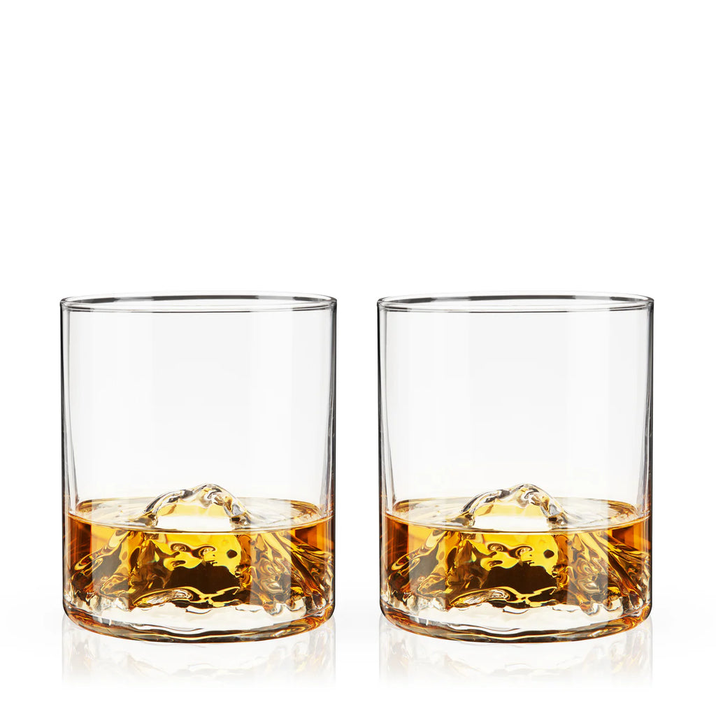 Viski Mountain Themed Crystal Tumbler Set of 2