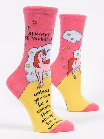 Blue Q Womens Crew Socks Be A Unicorn
