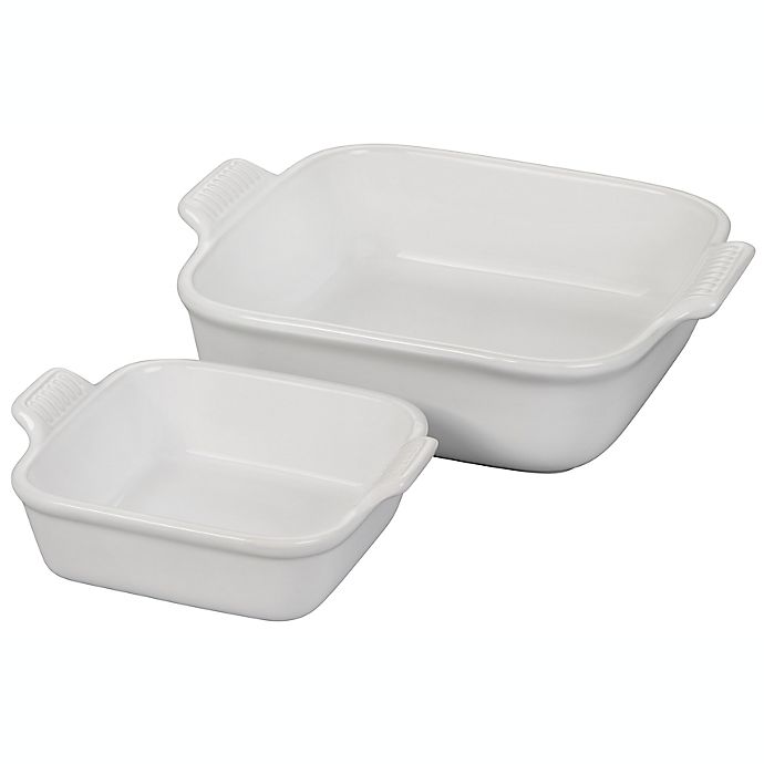 Le Creuset White 2pc Square Dish Set