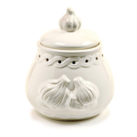 Norpro Deluxe White Stoneware Garlic Keeper