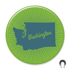 BB WA State Blue Sunburst Magnet