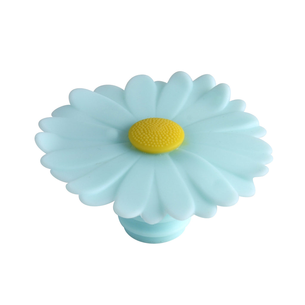 Charles Viancin Silicone Bottle Stopper Aqua Daisy