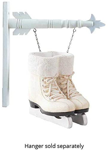 K & K Interiors White Resin Skates Hanging Ornament