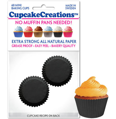 Siege Cupcake Creations Mini Black Baking Cups