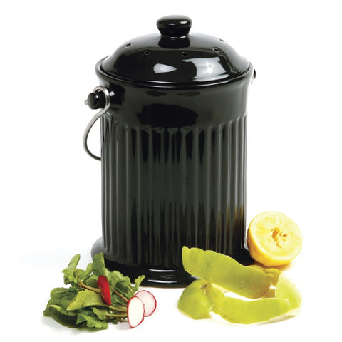 Norpro 1 Gallon Black Ceramic Compost Keeper