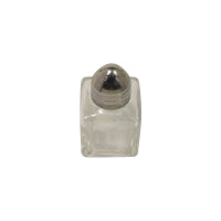 R&M Mini Glass & Chrome Plated Steel Square 2" Salt & Pepper Shaker