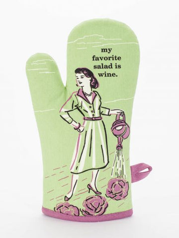 Blue Q Oven Mitt My Favorite Salad Is Wine.