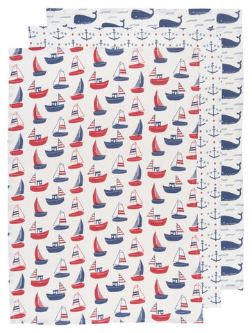 Now Designs Baker's Floursack Ahoy Matey Towels Set of 3