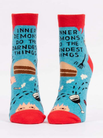 Blue Q Women's Ankle Socks Inner Demons Do The Darndest Things