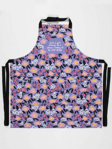 Blue Q Apron Just A Girl Staring At A Dinner Asking It To Cook Itself