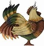 K & K Interiors Multi color Resin Rooster Hanging Ornament