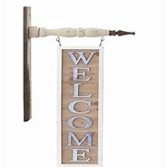 K & K Interiors Wood and Tin Welcome Sign Hanging Ornament