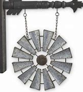 K & K Interiors Galvanized Tin Windmill Hanging Ornament