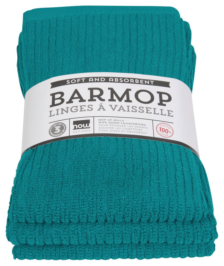 Now Designs Peacock Barmop Set of 3