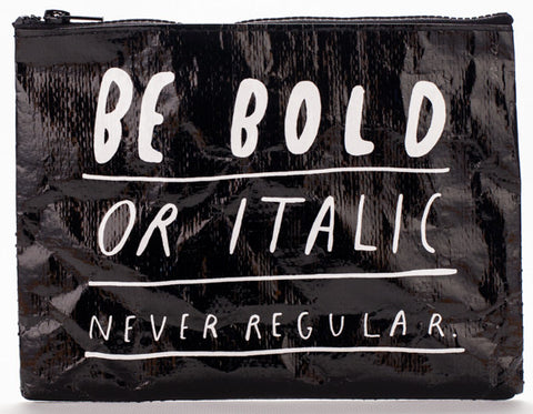 Blue Q Zipper Pouch Bold Italic