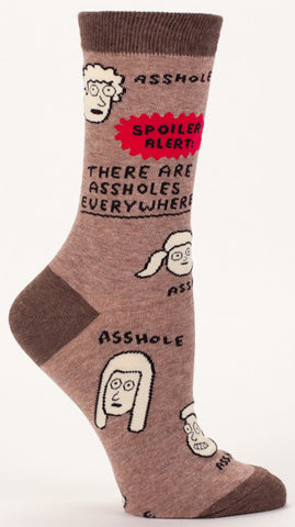 Blue Q Women's Crew Socks Assholes Everywhere