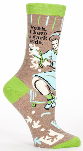 Blue Q Women's Crew Socks Yeah, I Have A Dark Side
