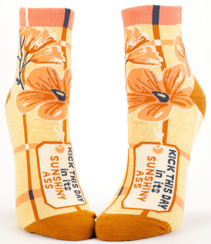 Blue Q Women's Ankle Socks Kick This Day In Its Sunshiny Ass