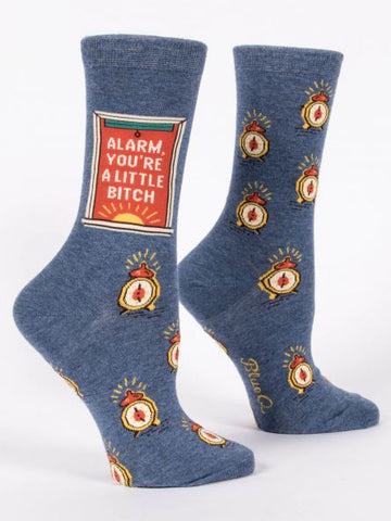 Blue Q Women's Crew Socks Alarm, You're a Little Bitch