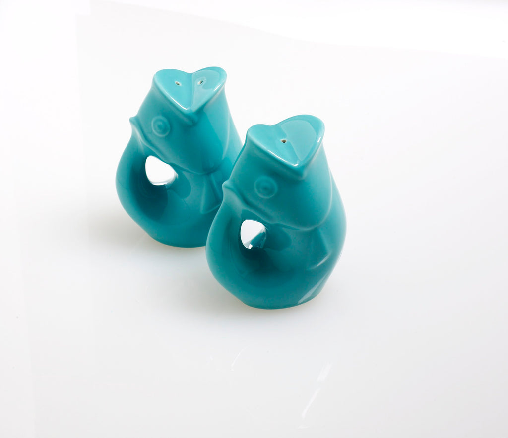 Gurgle Pot Salt and Pepper Set Aqua