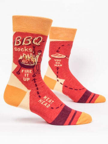 Blue Q Men's Crew Socks BBQ