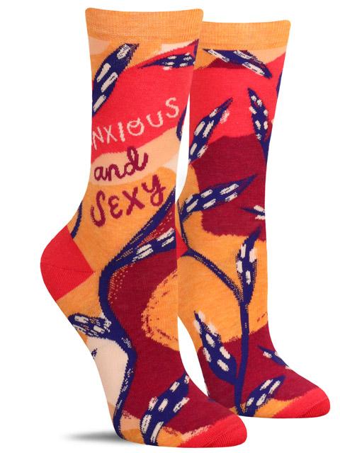 Blue Q Anxious And Sexy Womens Crew Socks