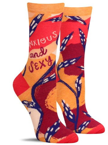 Blue Q Anxious And Sexy Womens Crew Socks